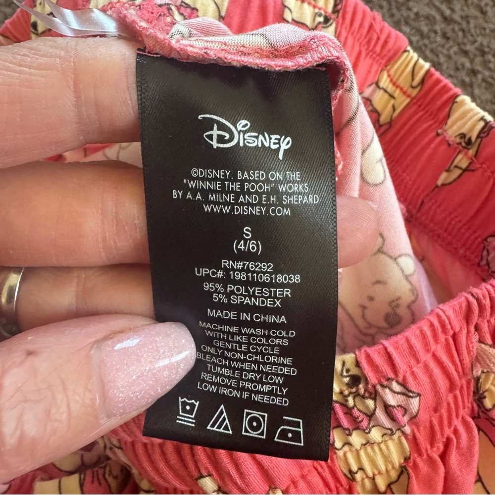 Disney Winnie the Pooh Pajama PJ Set 2 Piece Sleepwear Pants Top XS S - Picture 7 of 10
